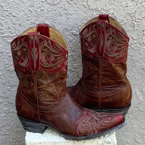 OLD GRINGO YIP PEE KI YAY ~ LEATHER EMBROIDERED BOOTS ~ 9 B ~ BROWN